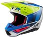 Alpinestars S-M5 Sail Helm Ece 22.06 Geel Fluo Enamel Blauw Zilver Glanzend Maat L