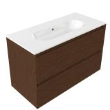 Saniclass Holz Pure Badkamermeubelset - 100x45x73.9cm - Mat Walnut Pure