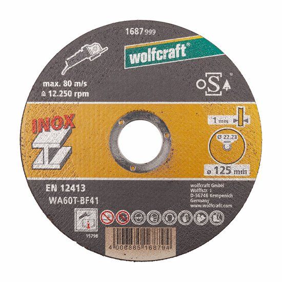 wolfcraft - 10 slijpschijven voor edelstaal, extra dun, Ø 125 mm