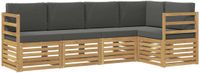 vidaXL - Bank loungeset - 5 zitplekken - Wit en antracietkleurig - Polyester