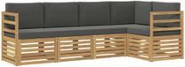 vidaXL - Canapé d'angle - 5 places - Blanc et anthracite - Polyester