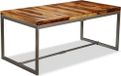 vidaXL Table de salle à manger en bois de sheesham massif, style industriel, table de salle à manger, table de cuisine, table à manger, table, salle à manger, cuisine, palissandre, acier, 180 cm
