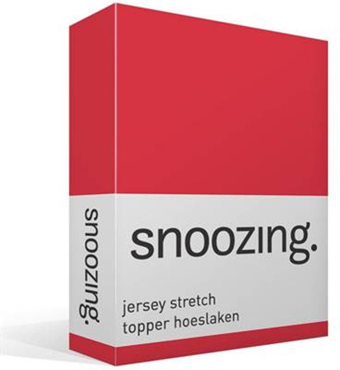 Snoozing Jersey Stretch - Topper - Hoeslaken - Eenpersoons - 70/80x200/220 cm - Rood