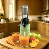 Zuminstant Compact elektrische juicer (Slow Juicer): koudgeperst, rijk aan voedingsstoffen, schuimende sapcentrifuge, ruimtebesparend, elegant en veelzijdig, voor verse groenten en fruit