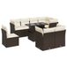 vidaXL 9-delige Loungeset met kussens, polyrattan, bruin