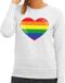 Bellatio Decorations Shoppartners Bv Gay Pride Regenboog Hart Sweater Grijs Dames XS