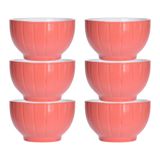 Excellent Houseware Soepkommen/serveer schaaltjes - 6x - Venice - keramiek - D14 x H8 cm - steenrood