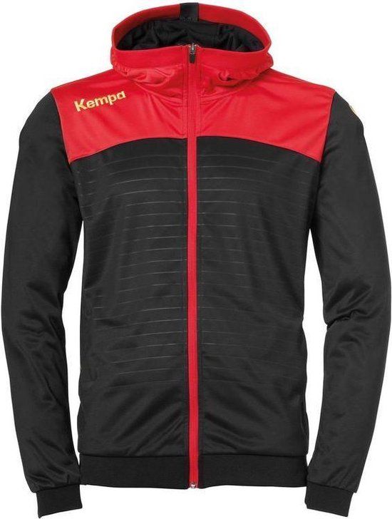 Kempa Emotion 2.0 Hooded Jacket Men Black/Red/Yellow Size XL