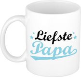 Bellatio Decorations Cadeau koffie/thee mok voor papa - blauw - de liefste - 300 ml - Vaderdag