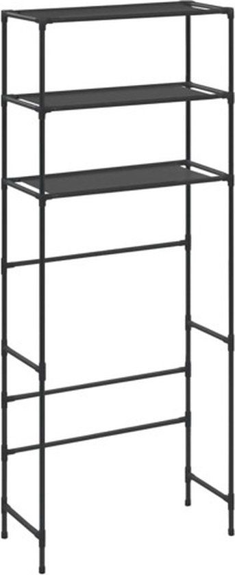 vidaXL opbergrek voor boven wasmachine 3-laags 69x28x169 cm zwart