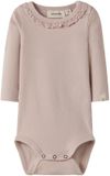LIL' ATELIER BABY romper lichtroze Meisjes Stretchkatoen Ronde hals Effen - maat 62