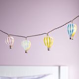 Lights4fun Lichtsnoer voor kinderen, heteluchtballon met 12 leds, warm wit