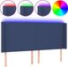 vidaXL Hoofdbord LED 163x16x118/128 cm stof blauw