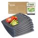 Exitoso ontbijtplank set van 6 snijplanken marmerlook zwart, antislip sap gegolfd en handvat, vaatwasmachinebestendig antibacterieel kunststof broodplank, 25 x 15 cm bordenset klein