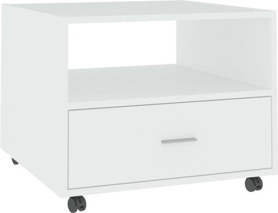 vidaXL Salontafel 55x55x40 cm bewerkt hout wit