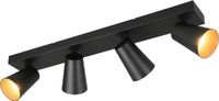 Trio Leuchten wandspot SHARP 817100432, zwart metaal, mat deksel, goud/zwart, behalve 4x GU10