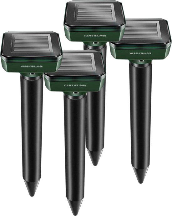 Vulpes Goods® Verjager - Mollenverjager - 4 stuks - Muizenverjager - Mollenbestrijding - Werkt op zonne-energie - Waterdicht - Diervriendelijk