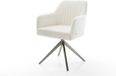 DELIFE Eetkamerstoel Greg-Flex kruisframe breed grafiet bouclé zacht beige 360° draaibaar rocker-functie pocketveer kern