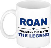Bellatio Decorations Roan cadeau mok - man myth legend - naam koffiemok / beker - wit en blauw - 300 ml - verjaardag