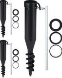 Merkloos Relaxdays 3x parasolhouder schroef - parasol grondboor - grondpen - 40-52 mm - kunststof - zwart