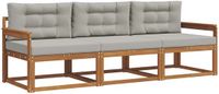 vidaXL Acacia Hout Loungeset 3-delig Naturel en Lichtgrijs