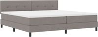 vidaXL Boxspring bed met hoofdeinde Taupe 200 x 200 cm Stof