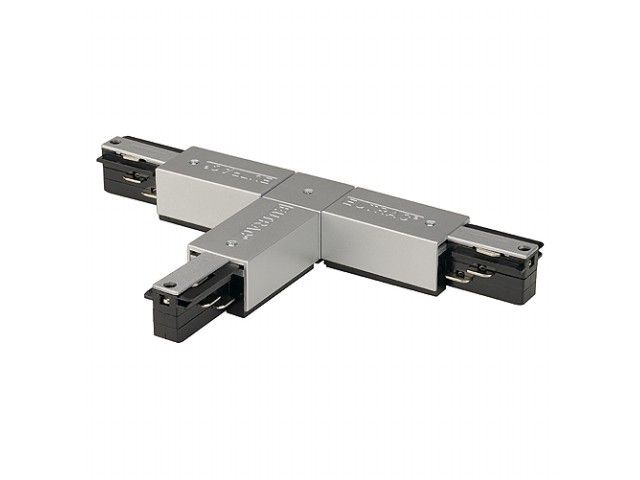 SLV 145634 T-verbinder 2 aarde links zilvergrijs railverlichting