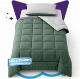 Slaapspeciaal Candas Import Export Slaapspeciaal Eazydekbed Supersoft Groen/Grijs - 140x200 cm