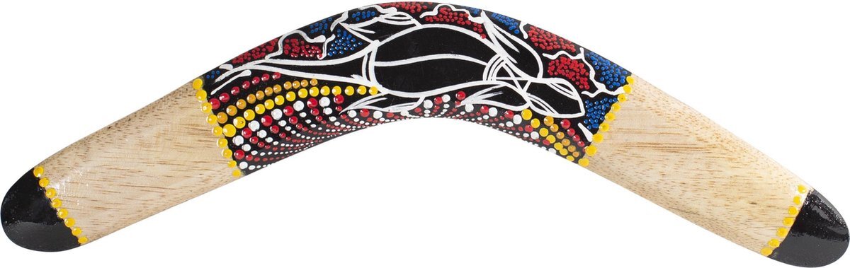 australian treasures | houten boemerang - 40cm - lizard - werpcircel 15meter - 400 gram - boomerang