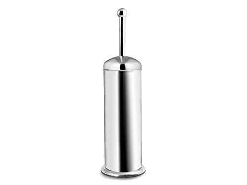 Home Porta Scopino WC in Acciaio Inox, Bagno, Pulizia, Sistemazione, Grigio, 11X11X40CM