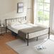 en.casa Cadre de lit en métal Hercules incluant matelas noir 140x200 cm