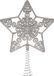 Merkloos / Sans marque Koopman International Kerstboom piek - open ster - kunststof - zilver glitter - 20 cm
