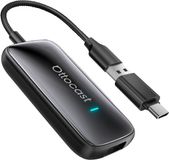 Merkloos Avizar Ottocast draadloze USB- en USB-C-adapter voor CarPlay en Android Auto, Zwart