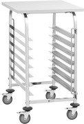 Royal Catering Tray Trolley - 7 planken + dienblad - RVS -