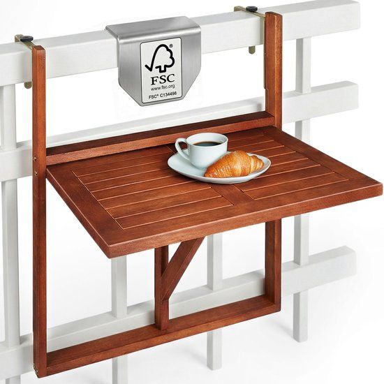 Casaria Balkontafel - FSC®-Gecertificeerd Acaciahout Hangend – Bruin