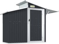vidaXL Tuinschuur 270x130x208,5 cm Gegalvaniseerd Staal Antracietkleur