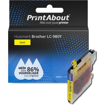 PrintAbout   Huismerk Brother LC-980Y Inktcartridge Geel