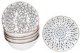 Set de 6 bols en grès Ø21cm Bleu foncé-Blanc