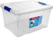Hega hogar Opbergbox met deksel - 16 liter - Transparant/Blauw