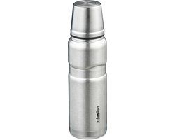 Merkloos Relaxdays Thermosfles met Beker - 500 ml - RVS - Lekvrij - Zilver