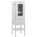 vidaXL BBQ-rookoven met tafel gegalvaniseerd staal