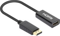 Manhattan 153713 DisplayPort Adapter [1x HDMI-bus - 1x DisplayPort stekker] Zwart 15 cm