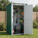 Maison de jardin/abri en métal 118,5 x 97 x 209,5 cm - Étanche - Acier galvanisé - Porte avec serrure - Toit en pente - Convient pour outils de jardin - Vert armée