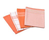 Gözze - Set van 4 theedoeken, 100% jacquard katoen, hoogwaardig materiaal (200 g/m²), 50 x 70 cm - Terra