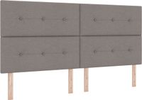 vidaXL Boxspringbed met matras en hoofdeinde Taupe 200 x 200 cm Stof