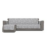 Italian bed linnen "Glamour" antislip sofa cover met chaise longue links, donkergrijs, 240cm