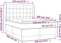 vidaXL Boxspringbed met matras, fluweel, zwart, 140x190 cm