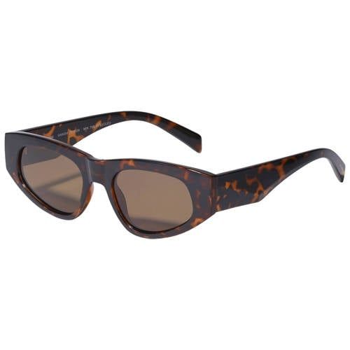 PILGRIM zonnebril Junie met tortoise print donkerbruin