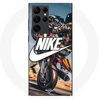 Nike Hoesje voor Samsung Galaxy S22 Ultra Nike logo wit motorwiel