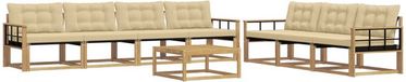 vidaXL - Bank loungeset - 7 zitplekken - Wit en Beige - Acacia hout